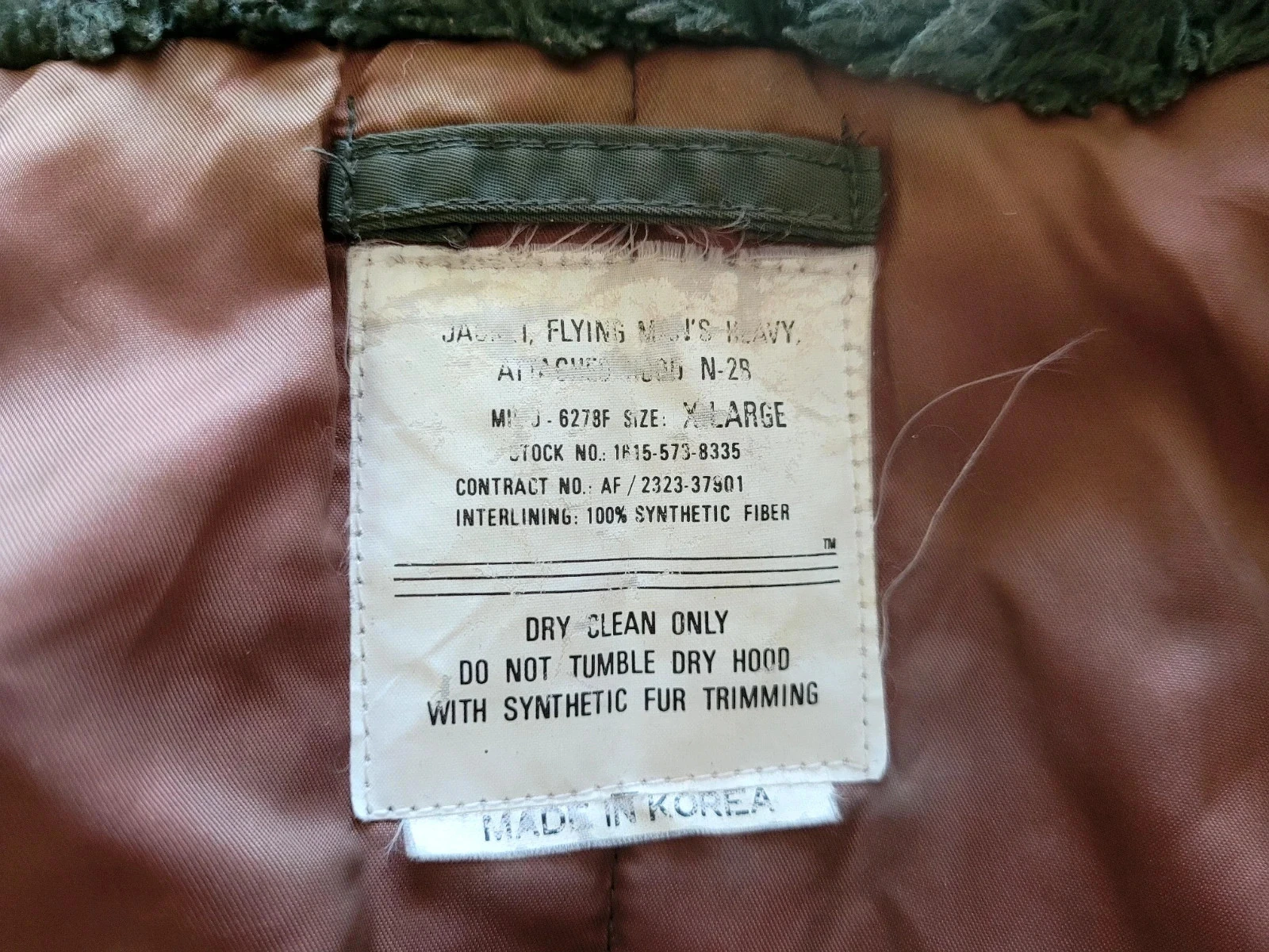 Parka XL Vintage n-2B usaf MIL-J-6278F – photo 6